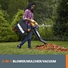 image:imageWORX Trivac 3 in 1 Electric Leaf Blower for Lawn Care Leaf Vacuum with 350 CFM amp 210 MPH Leaf Mulcher with Metal Impeller Reusable Bag Included WG5052350CFM wLeafPro Collection System