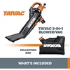 image:imageWORX Trivac 3 in 1 Electric Leaf Blower for Lawn Care Leaf Vacuum with 350 CFM amp 210 MPH Leaf Mulcher with Metal Impeller Reusable Bag Included WG5052350CFM BlowerVacMulcher