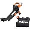 image:imageWORX WG509 12 Amp 3in1 Electric Leaf Blower with All Metal Mulching System and Leaf Collection Systemw Debris Collection Bag