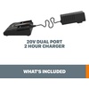 image:imageWorx WA3875 20V Liion Dual Port 2 Hour Charger2Hr Dual Charger