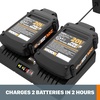 image:imageWorx WA3875 20V Liion Dual Port 2 Hour Charger2Hr Dual Charger