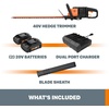 image:imageWorx WG2529 20V Power Share 2in1 20 Cordless Hedge Trimmer Tool Only26 40V Hedge Trimmer w220Ah Batteries