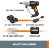 image:imageWorx WX176L1 20V Power Share Switchdriver 2in1 Cordless Drill amp Driver with 67pc Kit