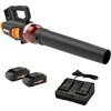 image:imageWORX Cordless Leaf Blower Electric Blower for Lawn Care wth Brushless Motor Batteries amp Charger Not Included WG5849430CFM 40V Blower w225 Ah Batteries