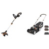 image:imageWORX Cordless String Trimmer amp Lawn Mower Combo 12 20V Weed Wacker with Command Feed 17 40V Mower with 6Position Height Adjustments for Medium Size Yard 4 Batteries amp Charger Included12 20V Trimmer  17 40V Mower w4 Batteries