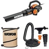 image:imageWORX WG512 Trivac 20 Electric 12amp 3in1 Vacuum BlowerMulcherVac with LeafPro Universal Leaf Collection System and Landscaping 26Gallon Collapsible Yard Waste BagLeaf Bin