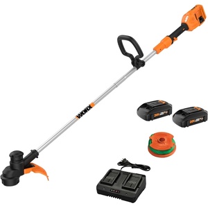 image:imageWORX 3 in 1 Cordless String TrimmerLawn EdgerMini Mower 13 Electric Weed Wacker with Command Feed 20V Weed Eater with Brushless Motor 40 Ah Battery amp Charger Included WG17313 40V Trimmer w2 20 Ah Batteries