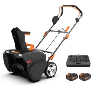 image:imageWORX 40V 20 Cordless Snow Blower Electric Snow Thrower for 6Car Driveway Snow Removal with Brushless Motor 2  40 Ah Batteries amp Charger Included WG471Power