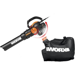 image:imageWORX Trivac 3 in 1 Electric Leaf Blower for Lawn Care Leaf Vacuum with 350 CFM amp 210 MPH Leaf Mulcher with Metal Impeller Reusable Bag Included WG5052600CFM BlowerVacMulcher
