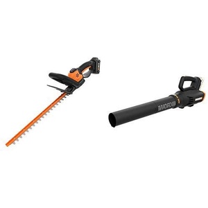 image:imageWORX WG261 20V Power Share 22inch Cordless Hedge Trimmer Battery and Charger Included with Power Share Cordless Turbine Blower 2Speed Bare Tool Only