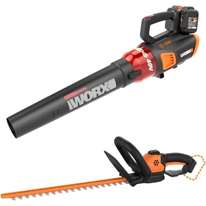 image:imageWORX WG584 40V Power Share Turbine Cordless Leaf Blower with Brushless Motor 2x20V Batteries with Power Share 22inch Cordless Hedge Trimmer