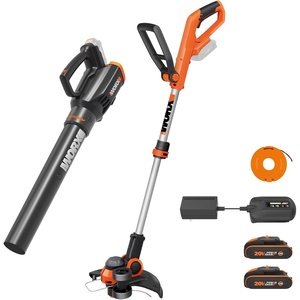 image:imageWorx Cordless String Trimmer amp Lawn Edger 12 Electric Weed Wacker with Auto Feed 20V Weed Eater with 55 LBS Battery amp Charger Included WG16212 Trimmer  360 CFM Blower w2 20 Ah Batteries