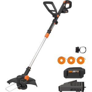 image:imageWorx Cordless String Trimmer amp Lawn Edger 12 Electric Weed Wacker with Command Feed 20V Weed Eater with 55 LBS 2 Batteries amp Charger Included WG1631012 20V Trimmer w1 40 Ah Battery