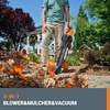 image:imageWORX Trivac 3 in 1 Electric Leaf Blower for Lawn Care Leaf Vacuum with 350 CFM amp 210 MPH Leaf Mulcher with Metal Impeller WG509350CFM BlowerVacMulcher