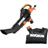 image:imageWORX Trivac 3 in 1 Electric Leaf Blower for Lawn Care Leaf Vacuum with 350 CFM amp 210 MPH Leaf Mulcher with Metal Impeller WG509350CFM BlowerVacMulcher