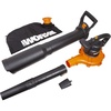 image:imageWORX Trivac 3 in 1 Electric Leaf Blower for Lawn Care Leaf Vacuum with 350 CFM amp 210 MPH Leaf Mulcher with Metal Impeller WG509400CFM BlowerVacMulcher