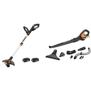 image:imageWorx String Trimmer Cordless GT30 20V PowerShare 12 Edger amp Weed Trimmer 2 Batteries amp Charger Included WG163 and WORX WG5459 20V Work Air Lithium MultiPurpose BlowerSweeperCleaner Tool ONLY