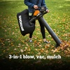 image:imageWORX Cordless Leaf Blower 3 in 1 Blowers for Lawn Care with Leaf Vacuum amp Leaf Mulcher Electric Blower with Brushless Motor amp 2 Speed Control 4  40 Ah Batteries amp Charger Included WG5831