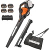 image:imageWORX Cordless Leaf Blower 3 in 1 Blowers for Lawn Care with Leaf Vacuum amp Leaf Mulcher Electric Blower with Brushless Motor amp 2 Speed Control 4  40 Ah Batteries amp Charger Included WG5831
