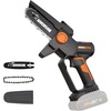 image:imageWorx Nitro 20V 5 Cordless Brushless Chainsaw 20 Ah Battery and Charger Included WG3255 Brushless Purning Saw Tool Only